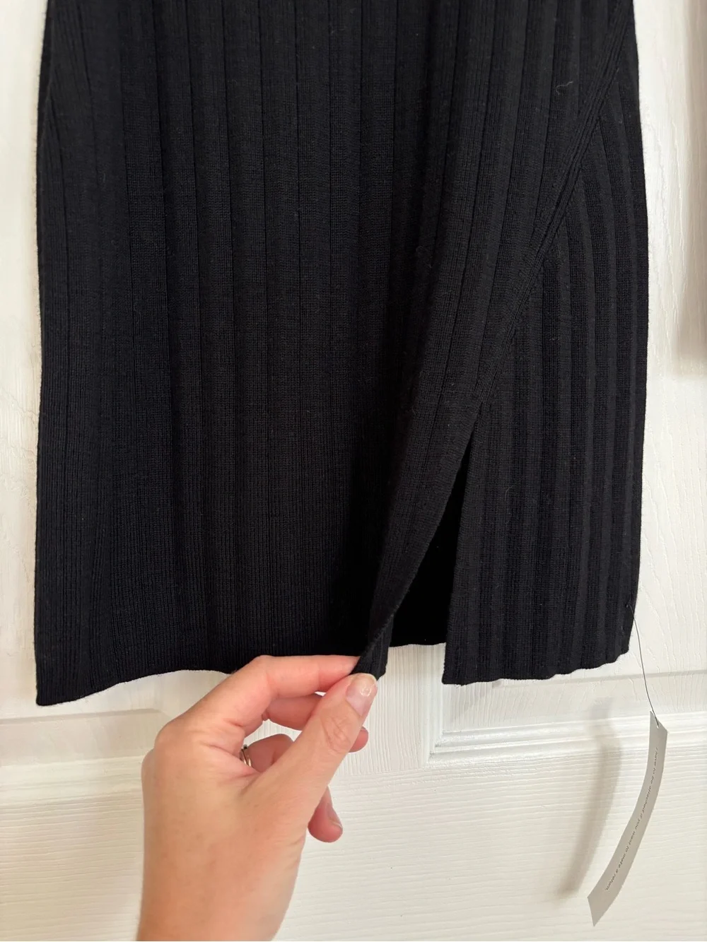 NWT Reformation Nicole Regenerative Merino Sweater Dress in Black, Size S